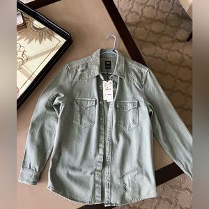 Zara Denim jacket light green